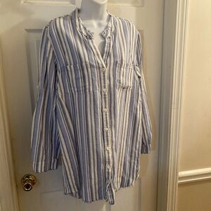 Cloth & Stone Blue and White Striped Tunic